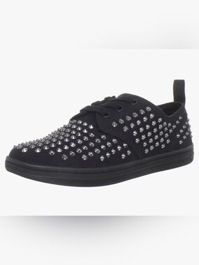 DR. MARTENS Women's Sostud Shoe Sneakers Black Silver Studded Size 8 BRAND NEW